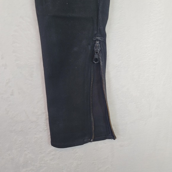 Rag & Bone Black Moto Cigarette Jeans Waxed Black Punk Goth Bikercore 28x30 24 - Picture 6 of 9